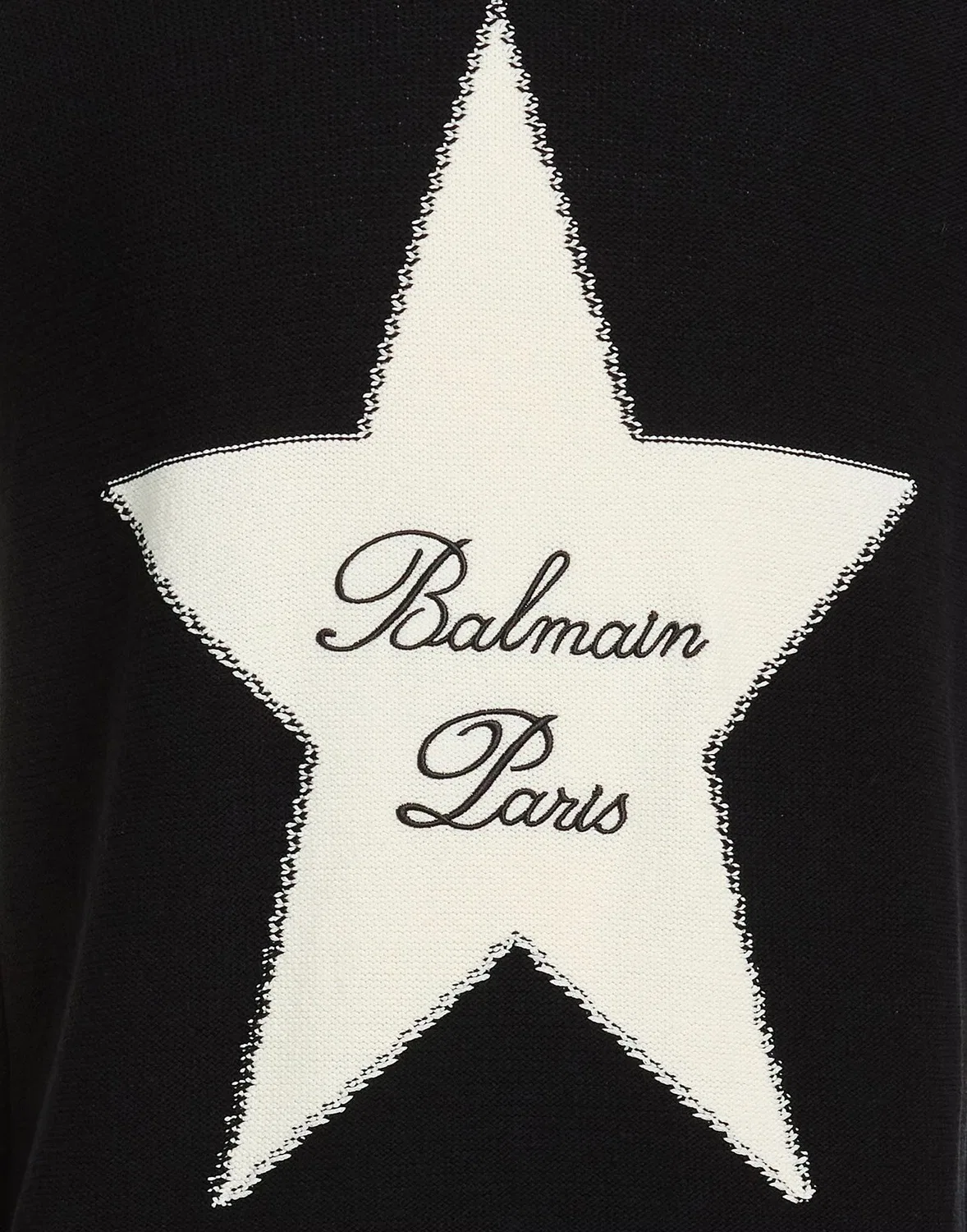 Свитер из легкого трикотажа с вышитым логотипом BALMAIN черный — фото 4