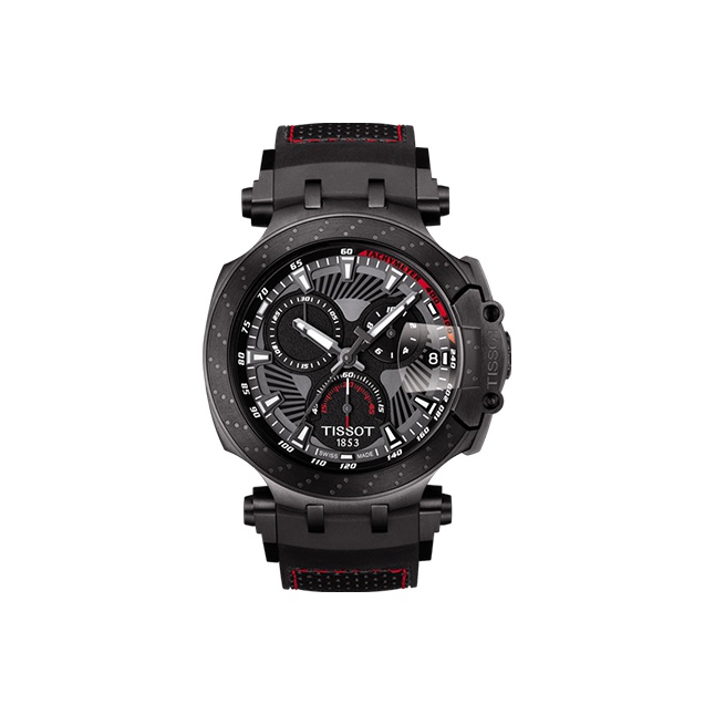 

TISSOT Часы Race Collection Quartz Movement Men's Watch Watch 44mm And Above Black Dial Stainless Steel Case Rubber Strap, Smoke Gray Watch Dial