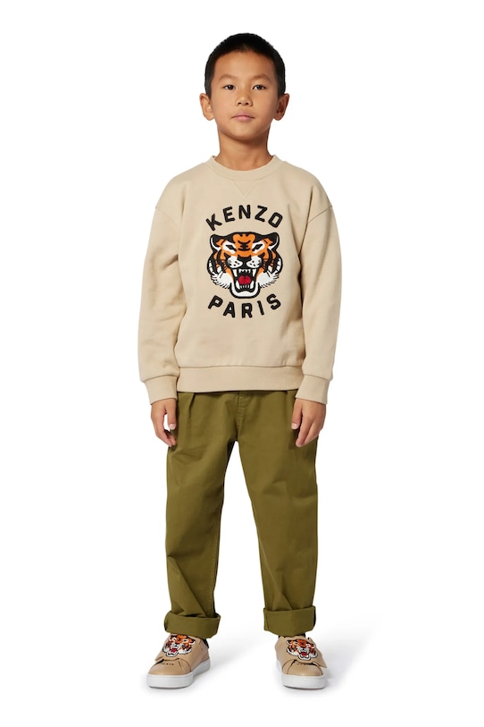

Детская хлопковая толстовка Kenzo Kids, бежевый