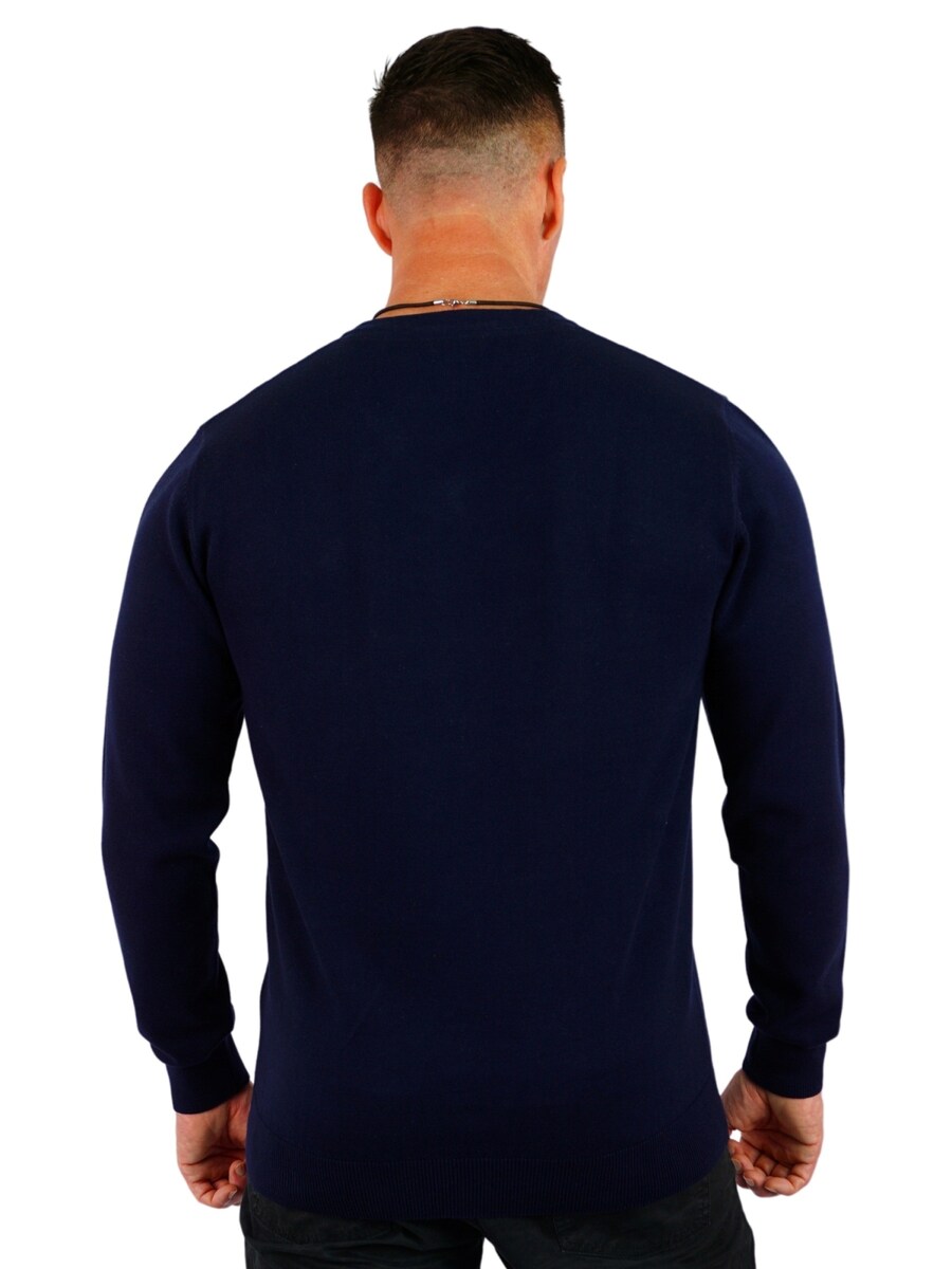Свитер с v-образным вырезом U.S. POLO ASSN. Sweater, темно-синий — фото 4