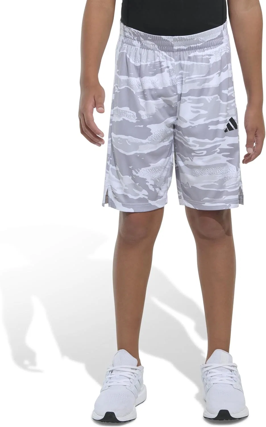 Детские шорты Adidas AOP Tiger Camo с тремя полосками, белый — фото 3