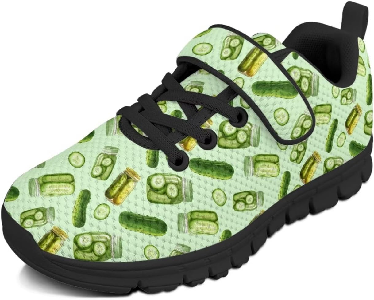 

Зеленые кроссовки для девочек, маленьких детей, нескользящие, для спорта, дышащие, легкие, с вязаной сеткой, для бега, школьные с одной пряжкой и шнуровкой Pointodoor