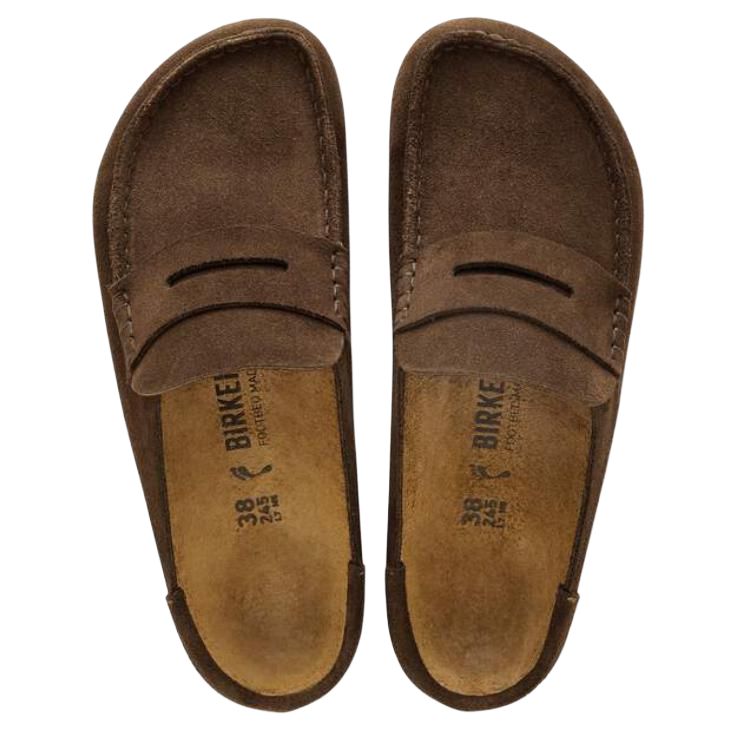 Birkenstock Закрытые тапочки Naples с устойчивостью к истиранию, Unisex, коричневые, узкие — фото 4