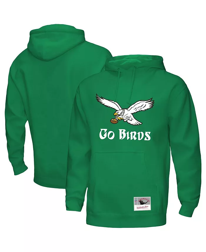 

Мужской потертый худи Kelly Green Philadelphia Eagles Go Birds Mitchell & Ness