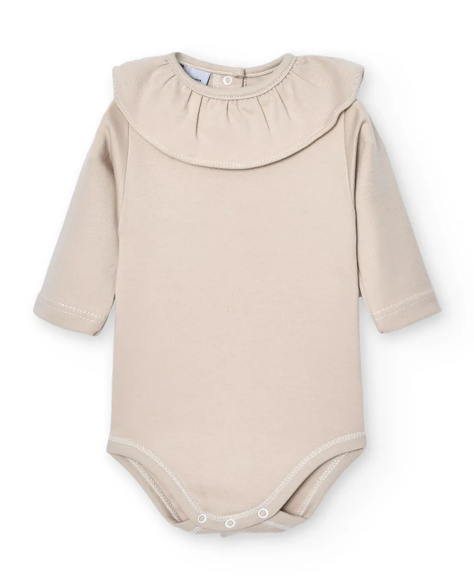 

Упаковка из 2 детских боди с оборкой на шее и длинными рукавами BABIDÚ, натуральный