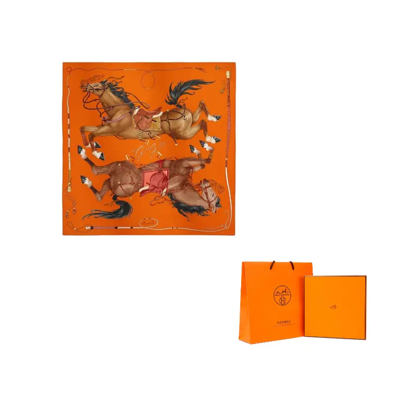 

HERMES Шелковый платок Women's Orange Cuit/cuir/brique