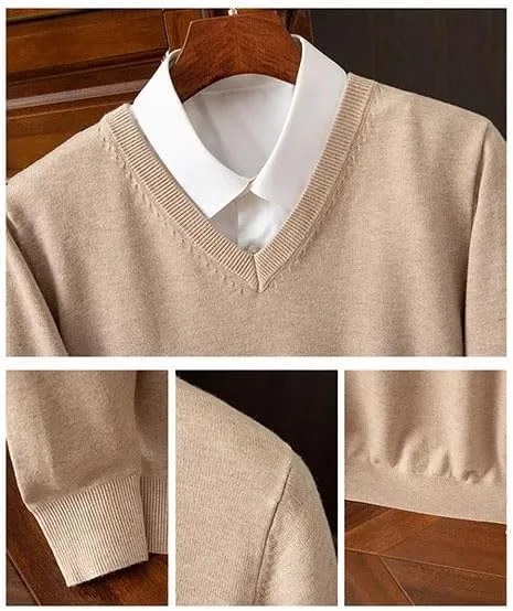 Мужской свитер Slim Fit с V-образным вырезом — фото 2