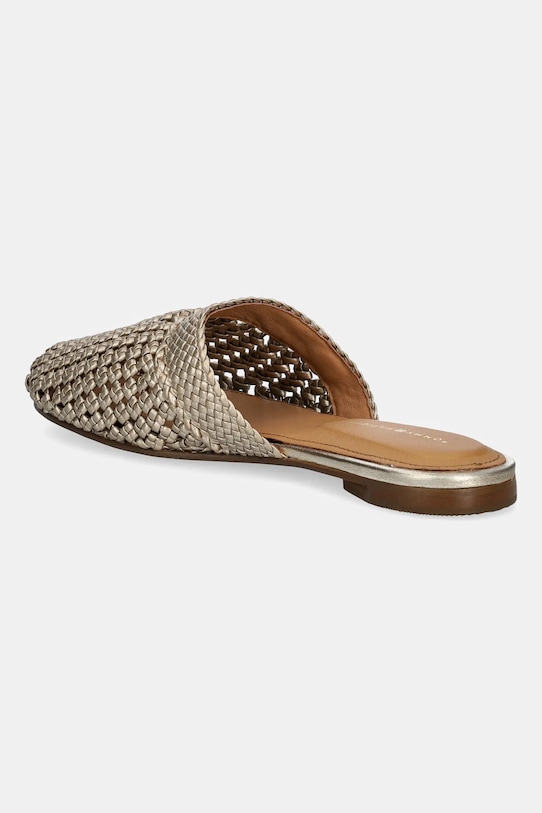 Кожаные шлепанцы CROCHET METALLIC MULE с плетеным декором Tommy Hilfiger, золотой — фото 3