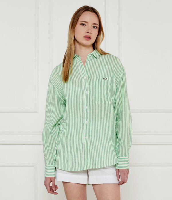 

Льняная рубашка Oversize fit Lacoste, зеленый