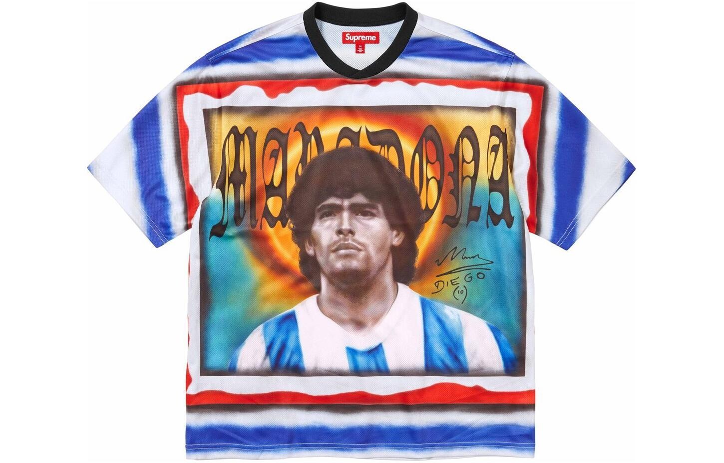 

Футболка-джерси Supreme Maradona, белый / синий