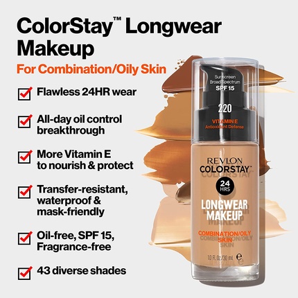 ColorStay Foundation for Oily/Combined Skin 310 Warm Golden SPF15 30 мл Revlon — фото 3