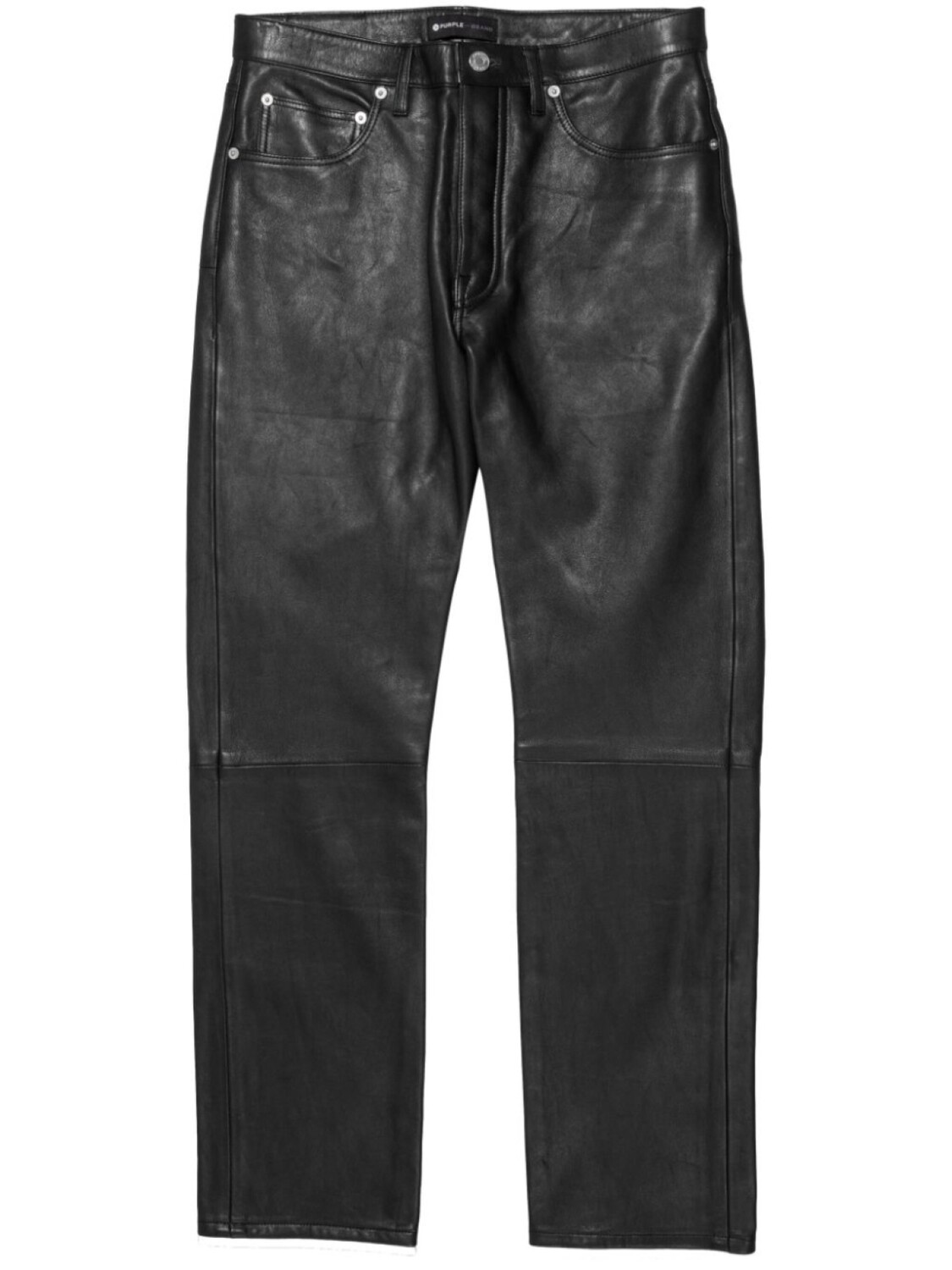 

Purple Brand кожаные брюки прямого кроя, черный