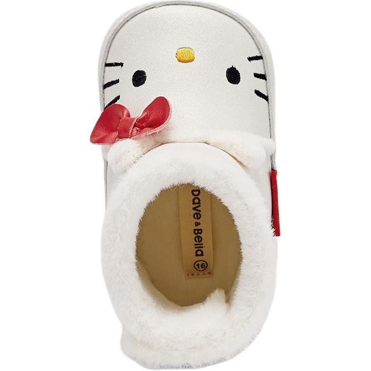 Hello Kitty x Противоскользящие и износостойкие теплые детские туфли для младенцев и малышей DAVE&BELLA, экрю — фото 4
