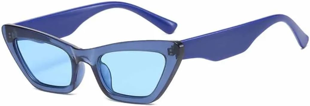 

Винтажные женские солнцезащитные очки «кошачий глаз», маленькая оправа, мужские, для активного отдыха, с защитой от УФ-излучения, для путешествий и вождения, UV400 TVTBBVV, Blue Blue