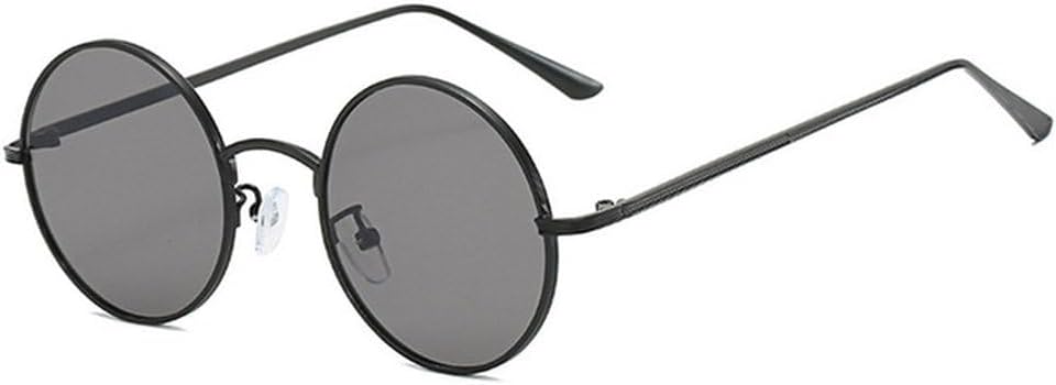 

Классические мужские круглые солнцезащитные очки, женские очки с металлической оправой и защитой от УФ-излучения UV400, модные очки для мужчин и женщин, SUN2048 Generic, Black-grey