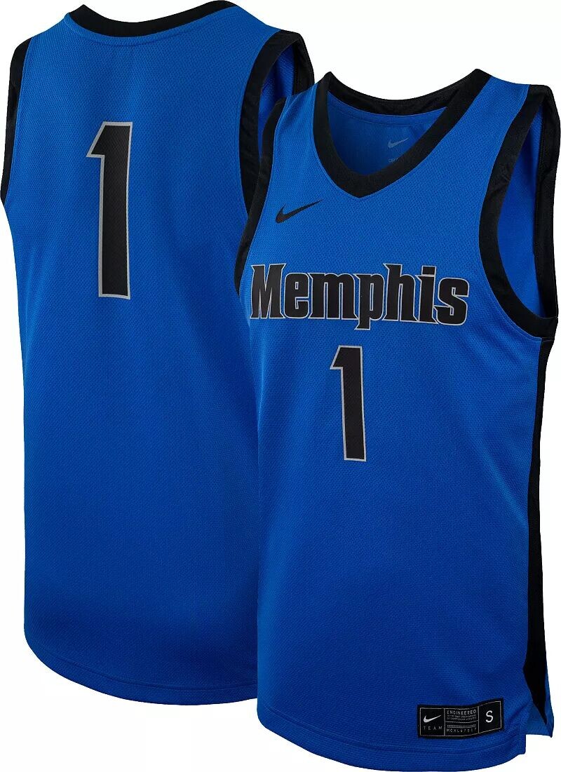 

Мужская синяя баскетбольная майка Nike Memphis Tigers #1 Replica
