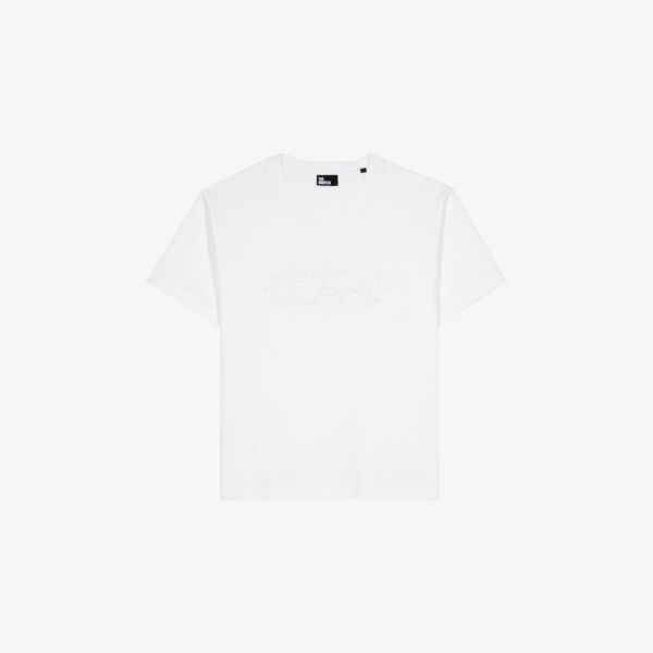 

Футболка из хлопкового джерси с коротким рукавом и вышитым логотипом The Kooples, белый
