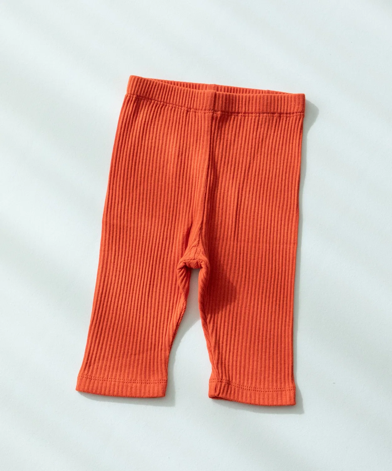 Ребристые леггинсы 7/8, однотонные/цветочные, Cotton100, терракотовый