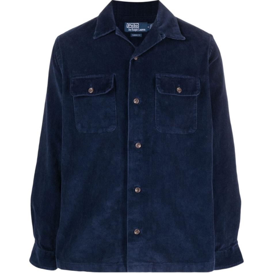 

Футболка поло с длинным рукавом из вельвета Polo Ralph Lauren, морской синий