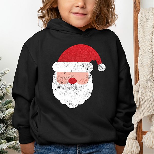 Толстовка с капюшоном Santa face glitter для малышей The Juniper Shop, Black — фото 3