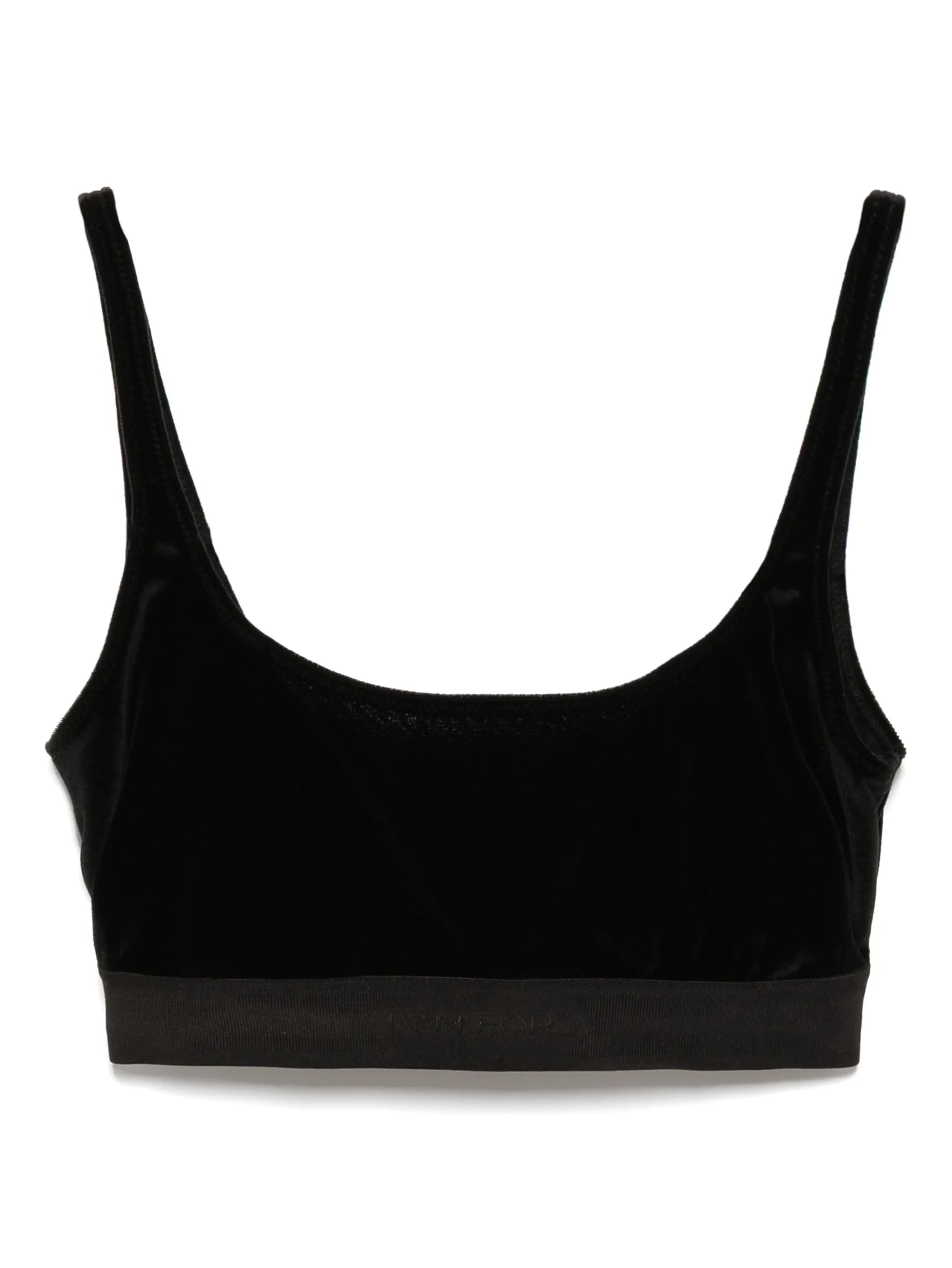 

Укороченный бархатный топ Tom Ford, черный