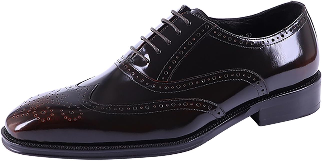 

Мужские туфли Santimon Oxfords из натуральной кожи, броги с крылышками, дерби, деловые и повседневные модные туфли для ходьбы, красный