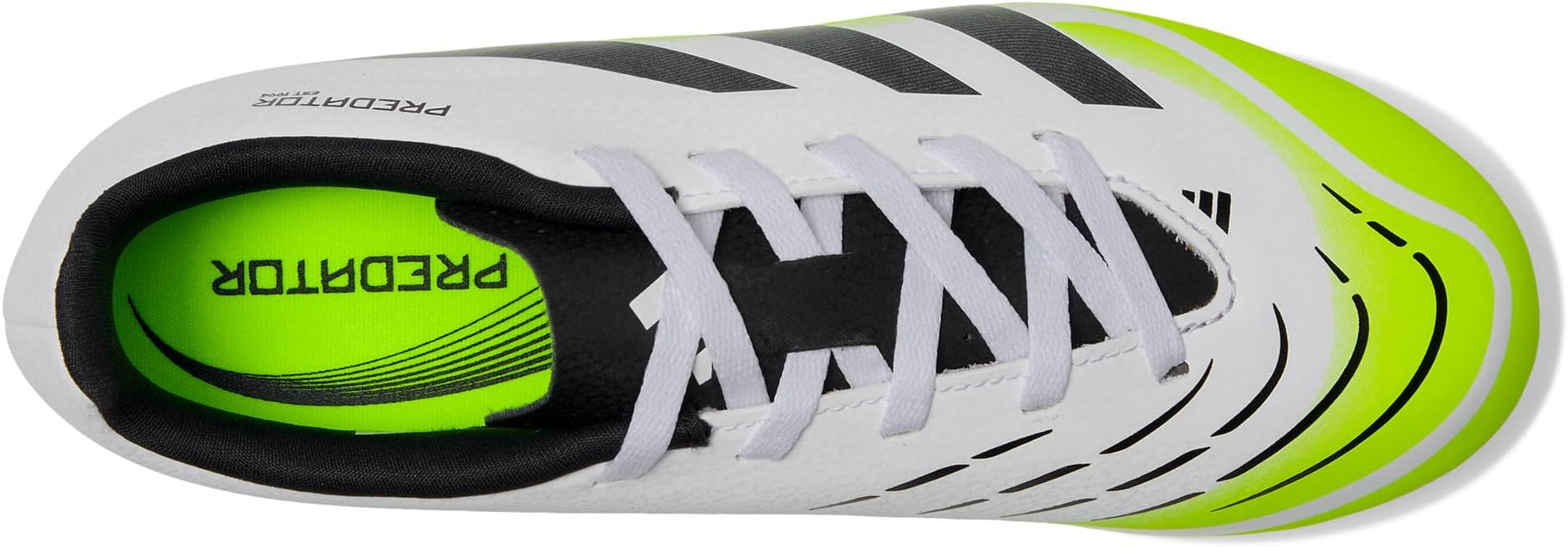Кроссовки adidas Kids Club Predator Firm Ground/Multi Ground Cleats, цвет White/Black/Lucid Lemon — фото 2