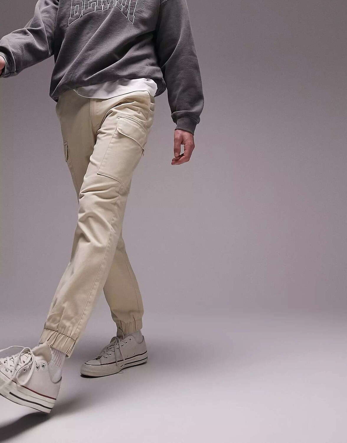 

Брюки-карго скинни с двумя карманами Topman Stone
