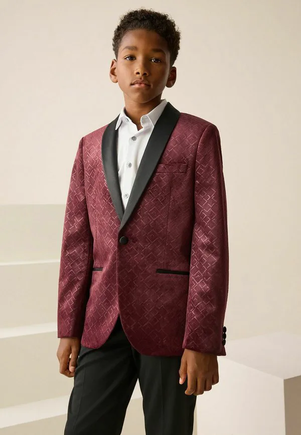 Пиджак прямого кроя с текстурированной поверхностью Next, Burgundy Red