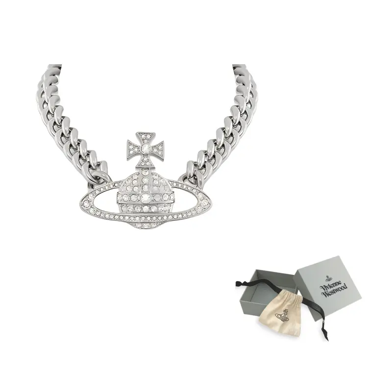 

Кристально украшенное ожерелье Orb Vivienne Westwood, серебряный