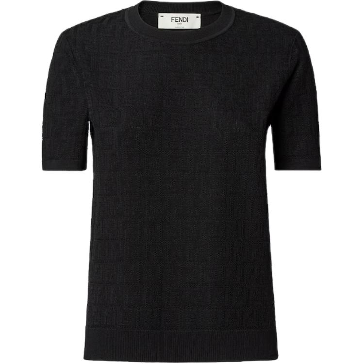 

FENDI Футболка женская черная, Черный, FENDI Футболка женская черная
