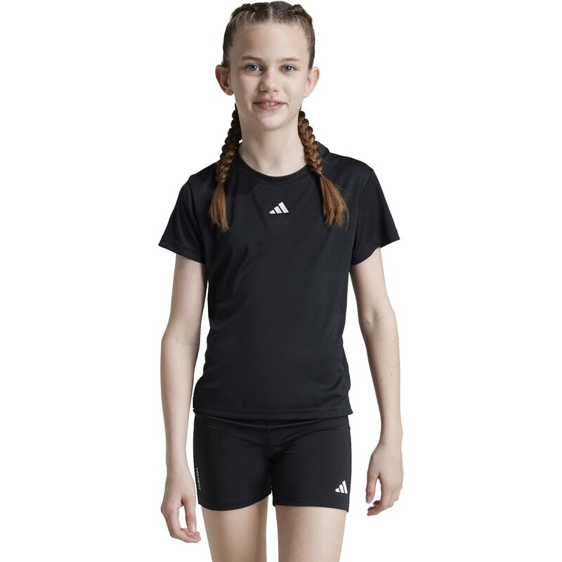 Рубашка для тренировок с логотипом, стандартный крой, детская Adidas, черный — фото 2