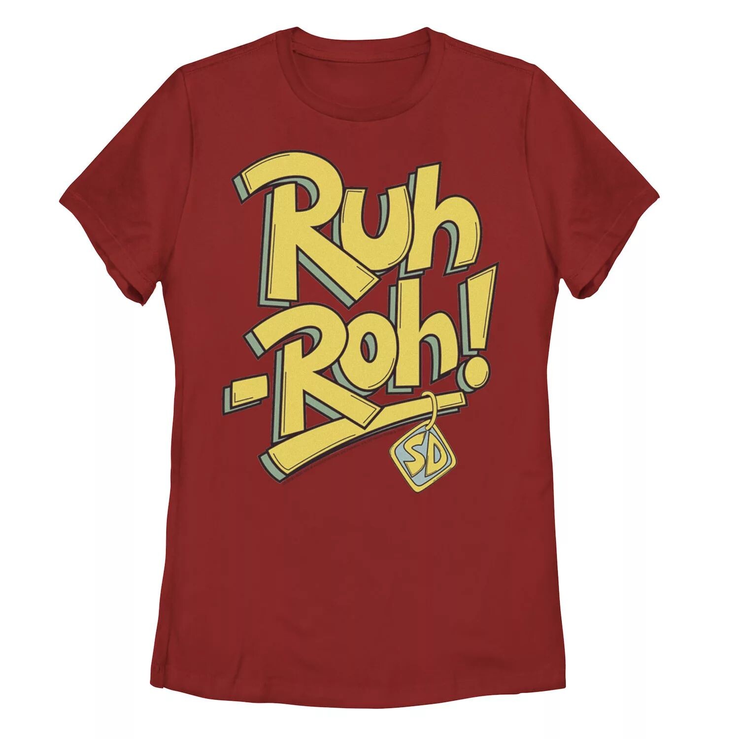 

Детская футболка Scooby-Doo Ruh-Roh с большой надписью Licensed Character, красный