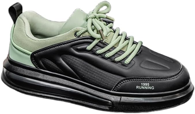 

Мужские стильные низкие кроссовки для бега - светло-голубой и черный цвет, Дышащая сетчатая подкладка, амортизирующая резиновая подошва, шнуровка, Повседневные и спортивные кроссовки для ежедневного комфорта Clolinde