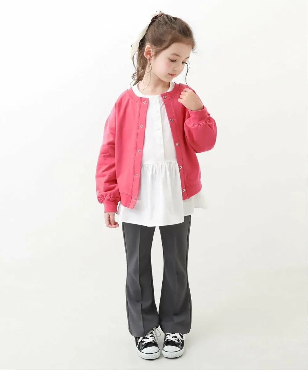 Кардиган из 100% хлопка, двухцветный, 2025AW Devirock, Cherry Pink — фото 4