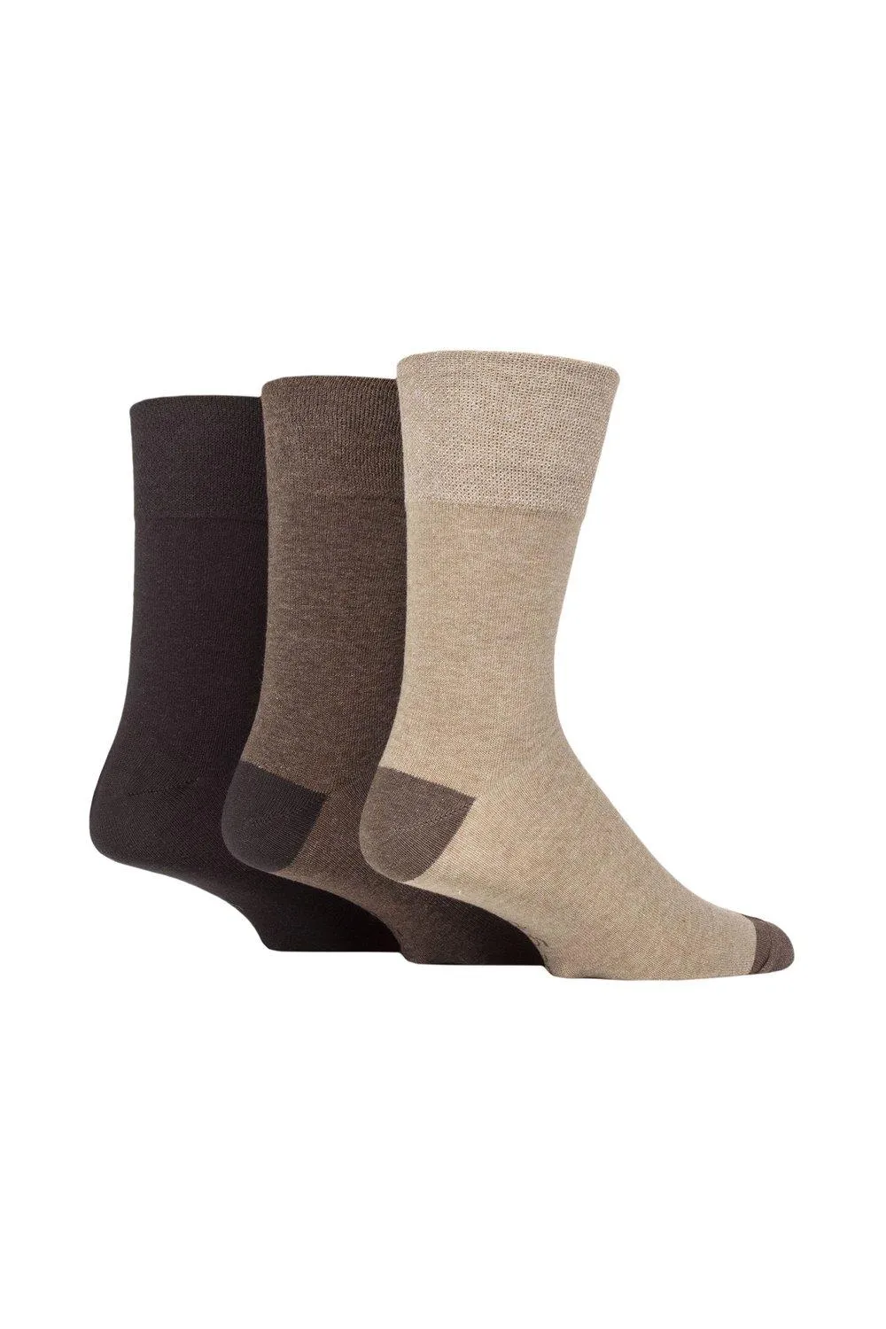 

3 пары носков с узором Argyle и в полоску SOCKSHOP Gentle Grip, коричневый