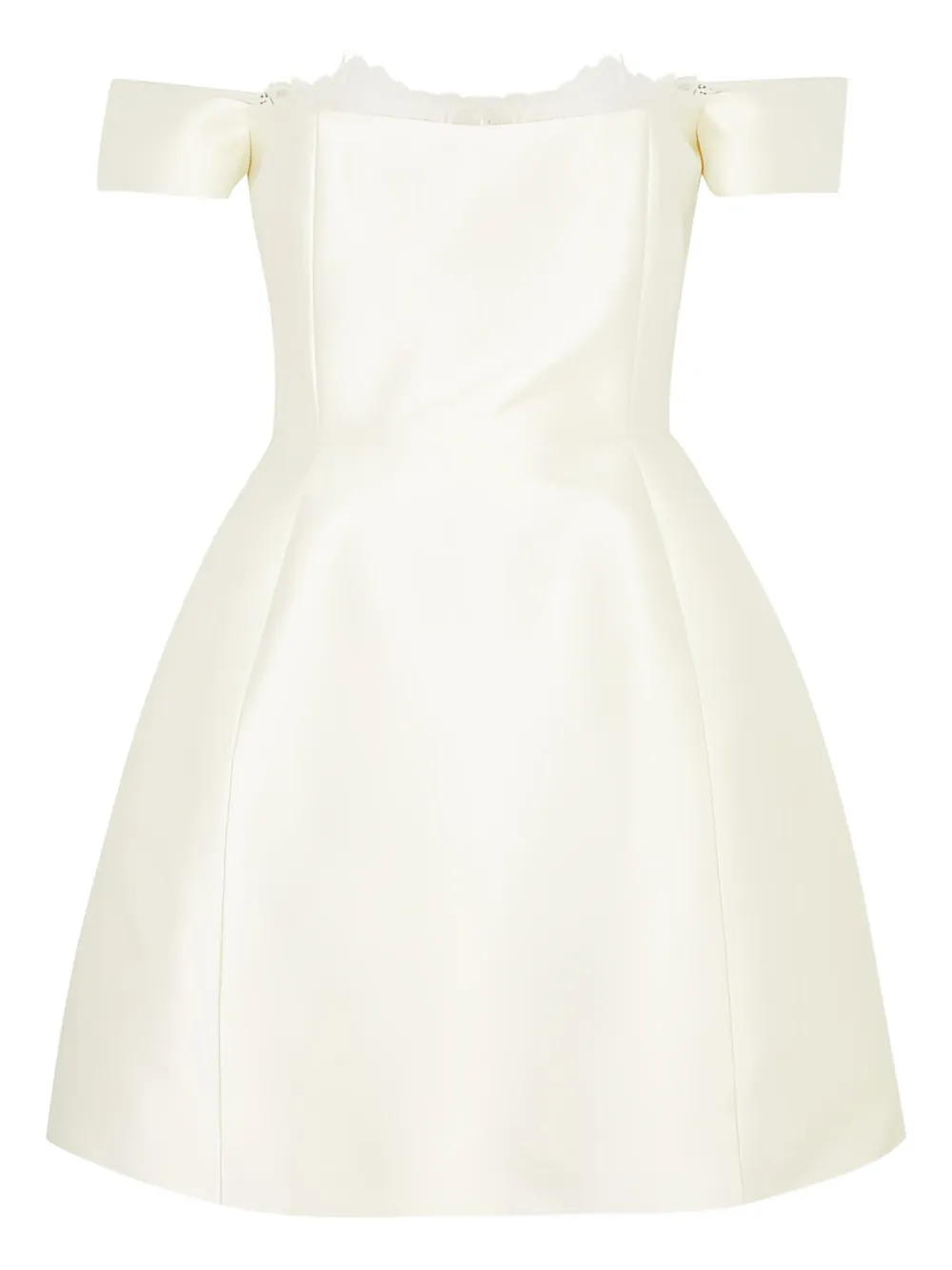 

Атласное платье мини с кружевом De La Vali, нейтральный