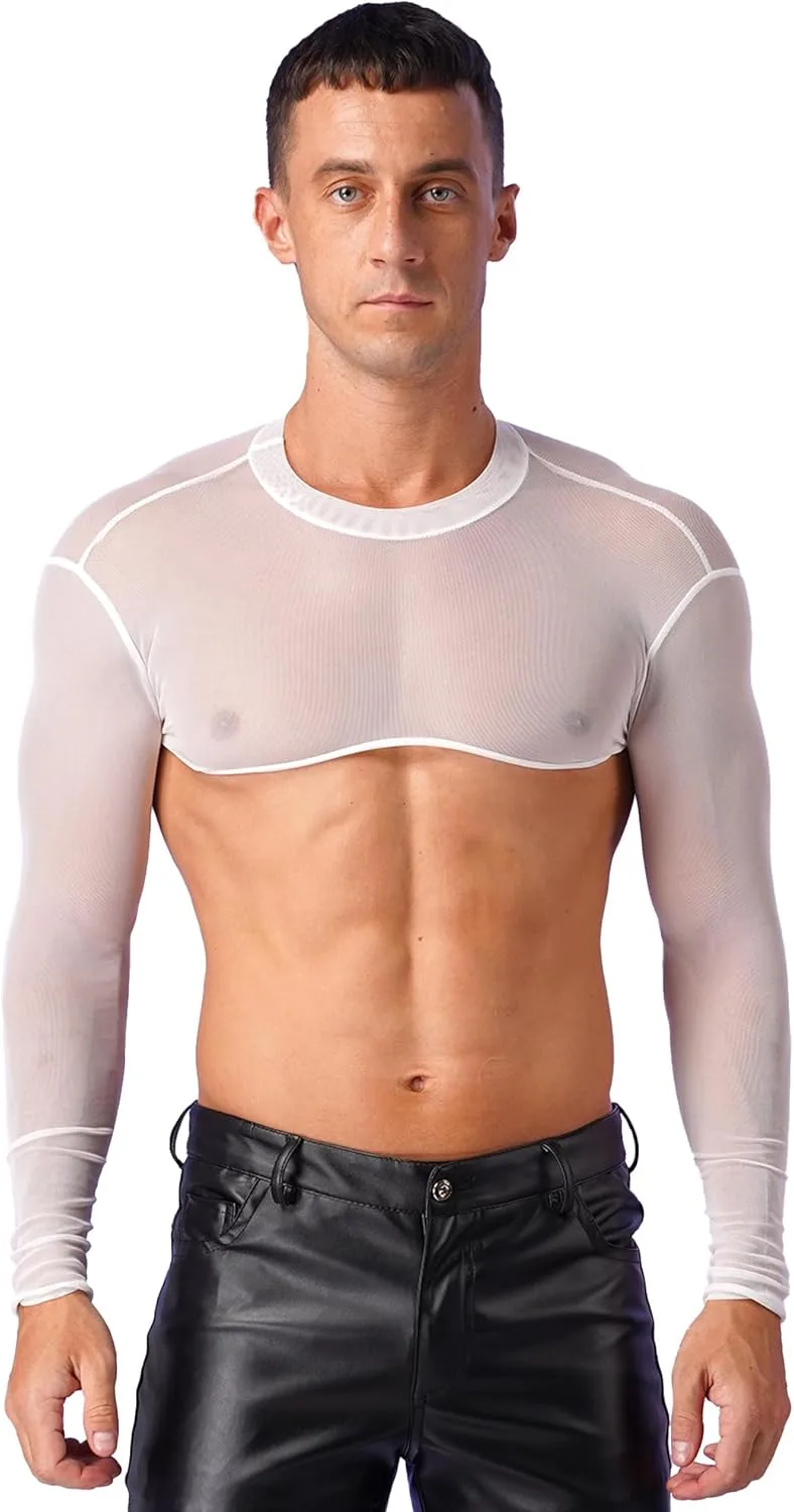 

Мужской прозрачный топ-болеро с длинными рукавами Rswnyirn