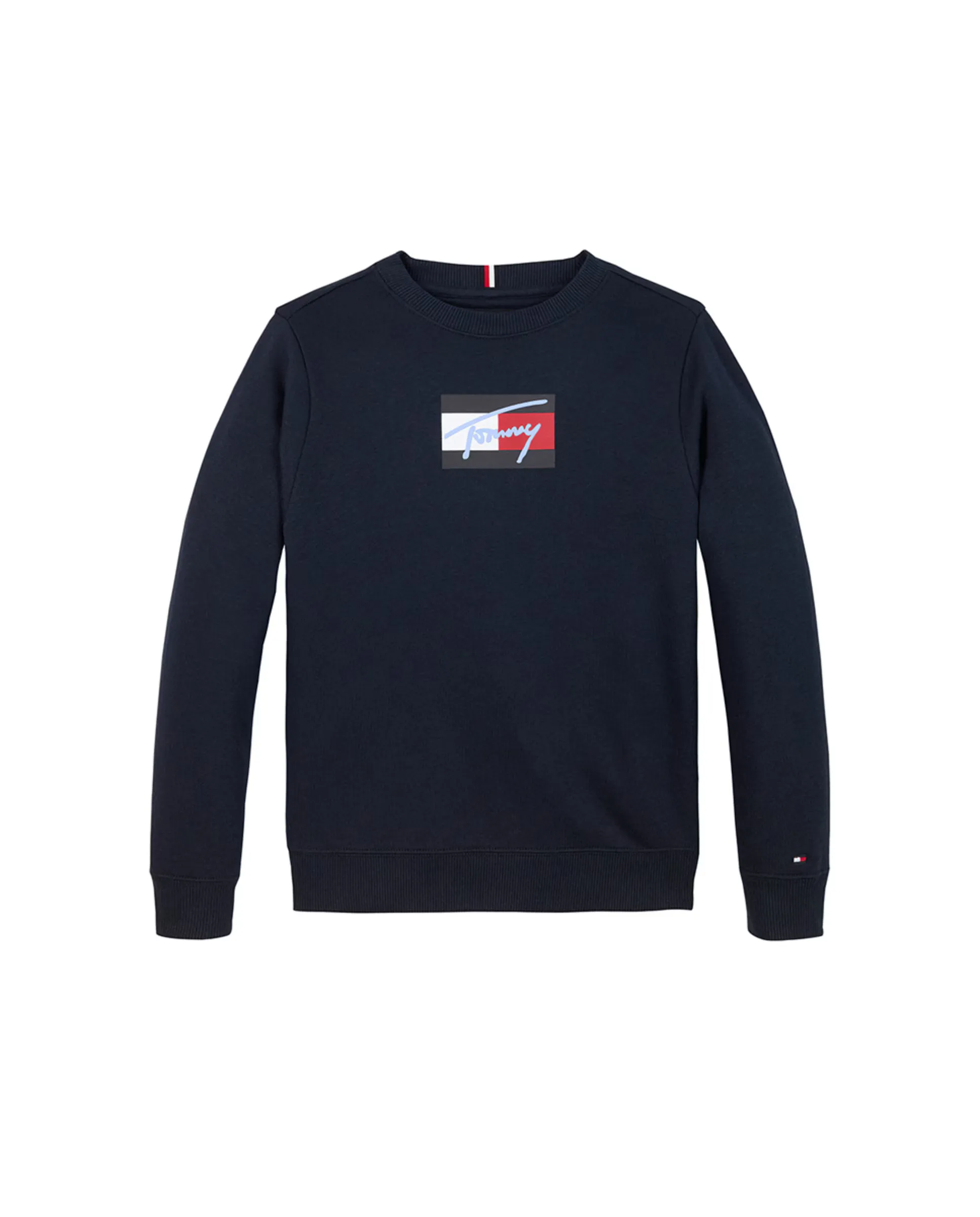 

Детский свитшот с круглым вырезом и логотипом спереди Tommy Hilfiger, синий