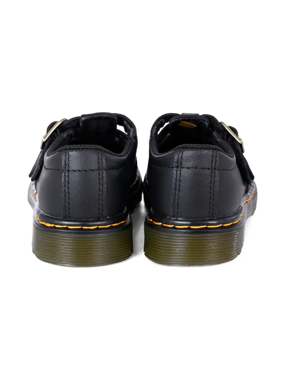 8065 кожаные мокасины с пряжкой и ремешком Dr. Martens Kids, черный — фото 4