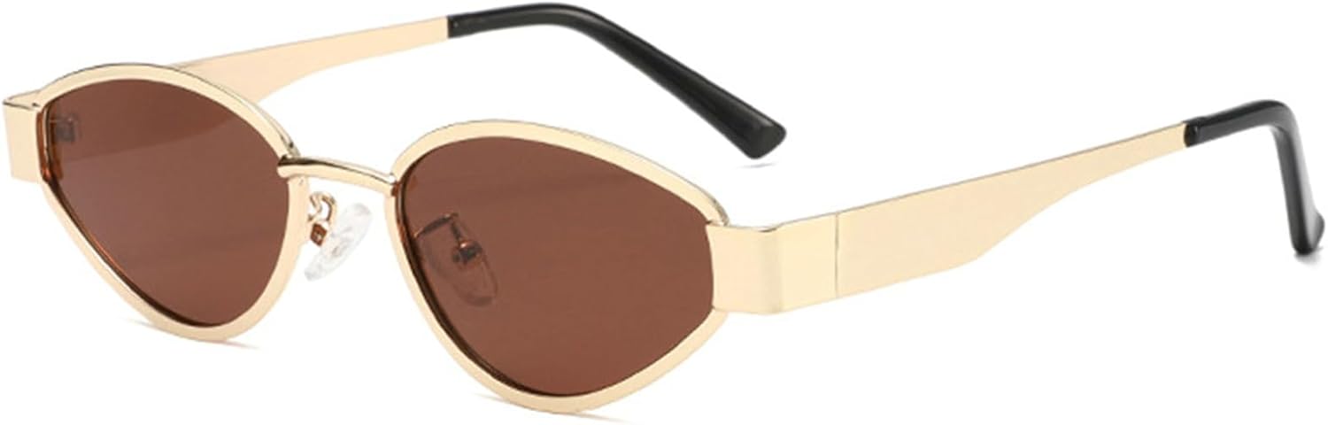 

Солнцезащитные очки Willochra Retro Cat eye для женщин, модель 2025, стильные женские солнцезащитные очки в металлической оправе в стиле 90-х, защита от УФ-излучения UV400, C2