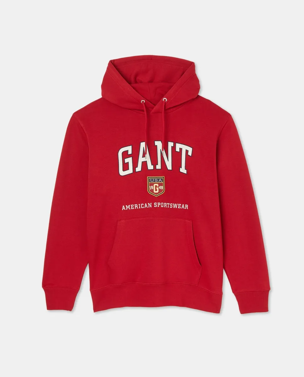 

Мужская толстовка с капюшоном больших размеров Gant, красный