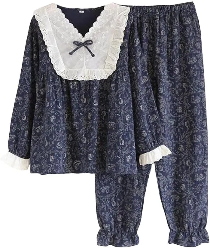 Пижама, хлопок, Lace Collar, 6