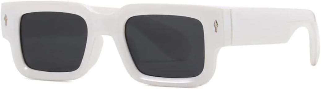 

Ретро-солнцезащитные очки для мужчин и женщин, винтажные роскошные солнцезащитные очки с заклепками, модные солнцезащитные очки с защитой от УФ-излучения UV400 SZVVBKK, White Black