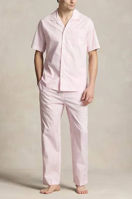 Пижамная рубашка из хлопка Polo Ralph Lauren, розовый — фото 3