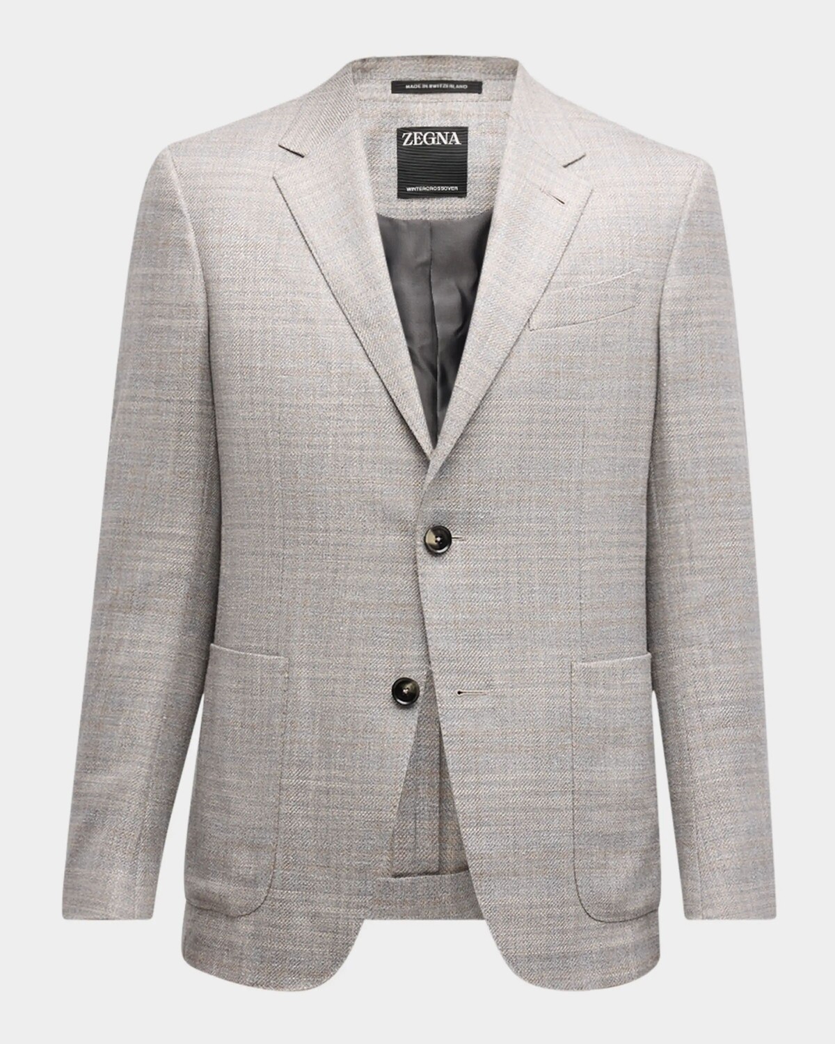 

Мужское спортивное пальто в клетку в стиле кроссовер Zegna, цвет Lt Gry Ck