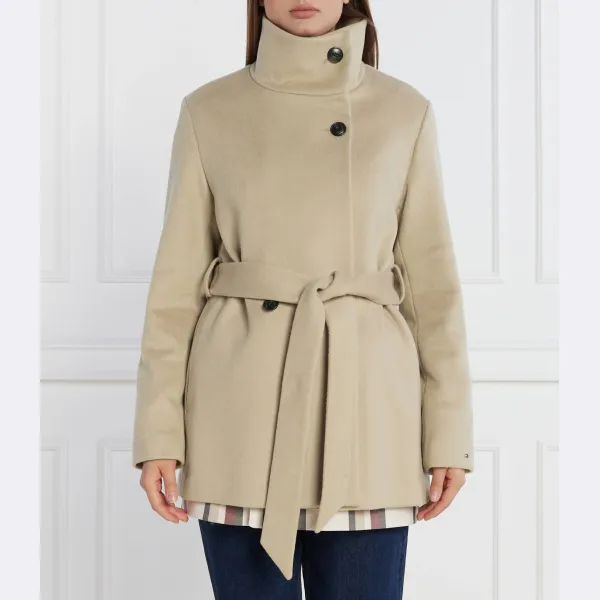 Пальто DB с поясом и добавлением шерсти Tommy Hilfiger, бежевый