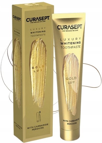 Отбеливающая зубная паста с частицами золота CURASEPT Gold Luxury 75 мл Inna marka — фото 3