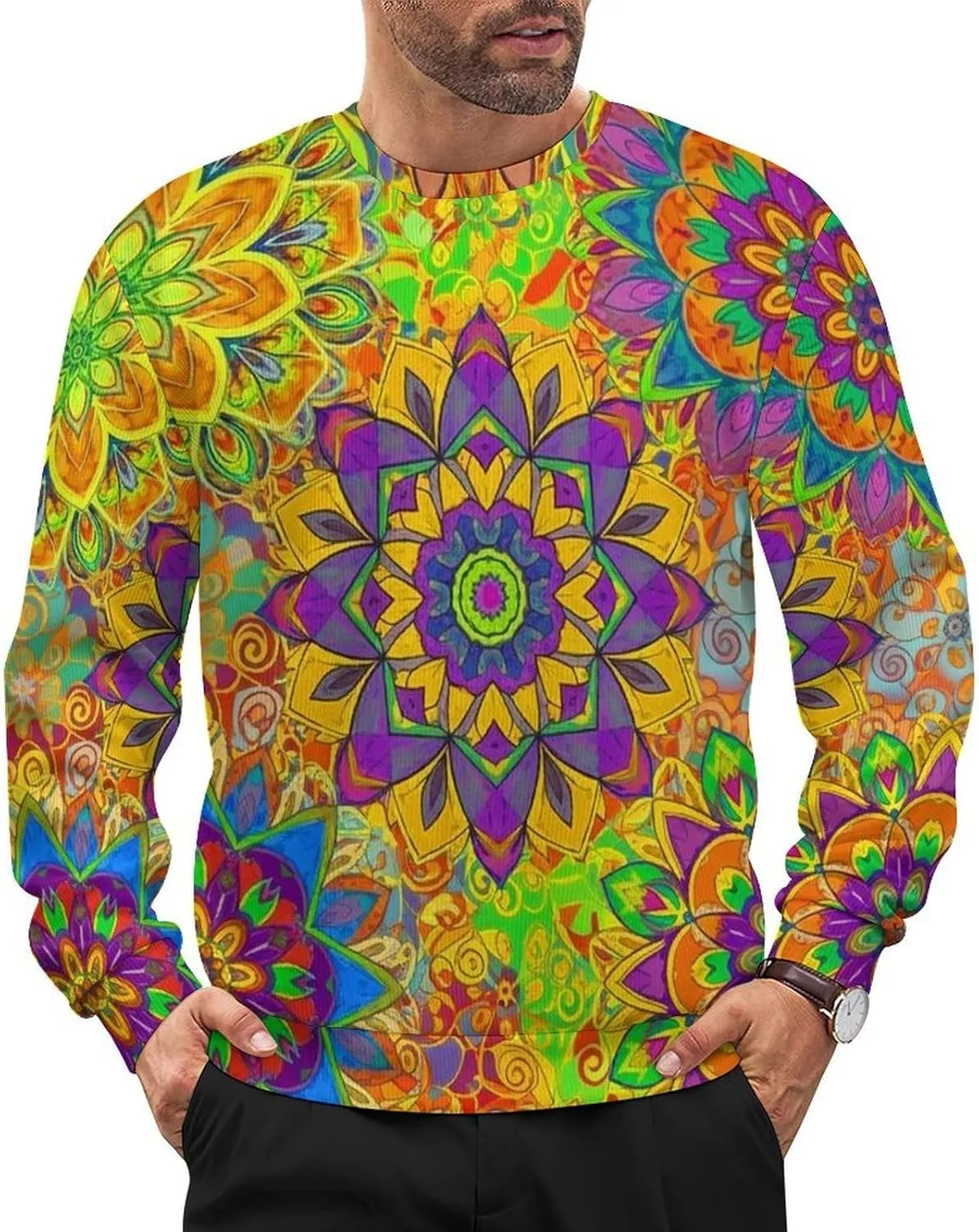 

Мужской свитер свободного кроя с длинными рукавами Meaudiwes