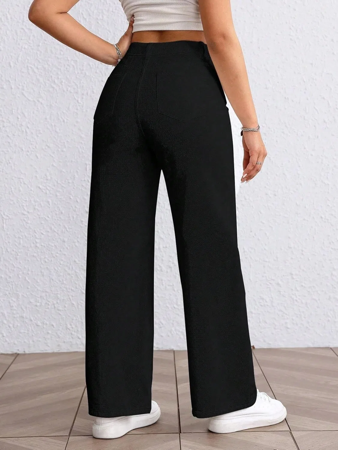 Джинсы Women's Legendary Mid Rise Jean Solid Color High Waist Straight Leg Jeans, черные — фото 2